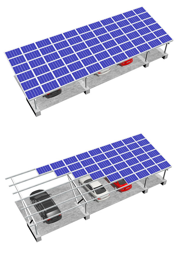 單V柱太陽(yáng)能車棚支架系統(tǒng)-3