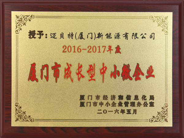 2016-2017年度廈門市成長型中小微企業(yè)